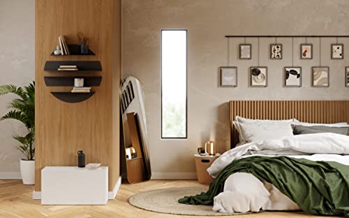 Umbra Exhibit Rimless Wall Frame with Metal Rod, Black Decorative Frame for Living Room, Bathroom, Bedroom or Entryway