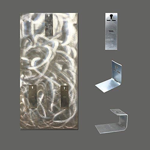 Set of 6 Handcrafted Aluminum Abstract Wall Art Panels, Modern Gold and Silver Wavy Metal Sculpture for Living Room, Office or Hotel Decor