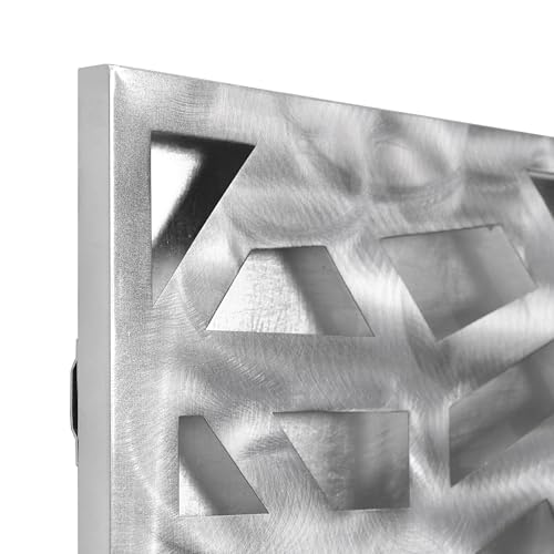 Abstract 3D Polished Steel Wall Art with Silver Leaf, Modern Metal Sculpture for Living Room or Office 72"x22"