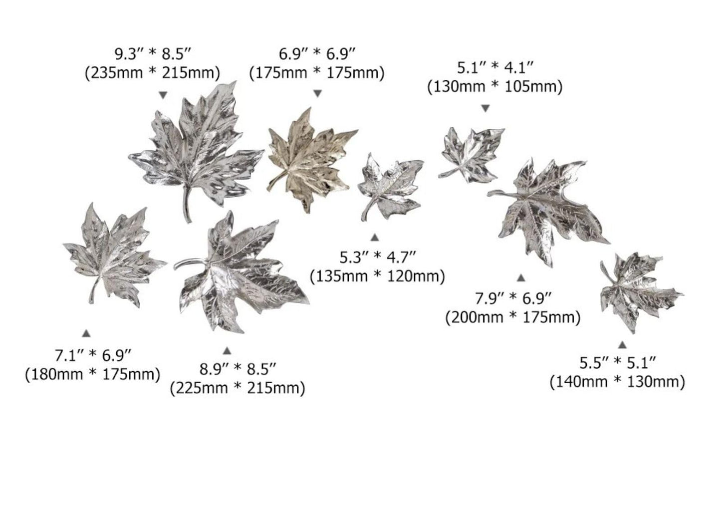 Set of 8 3D Resin Maple Leaf Wall Art, Nature-Inspired Hanging Sculptures for Living Room, Bedroom, Dining Room or Hallway