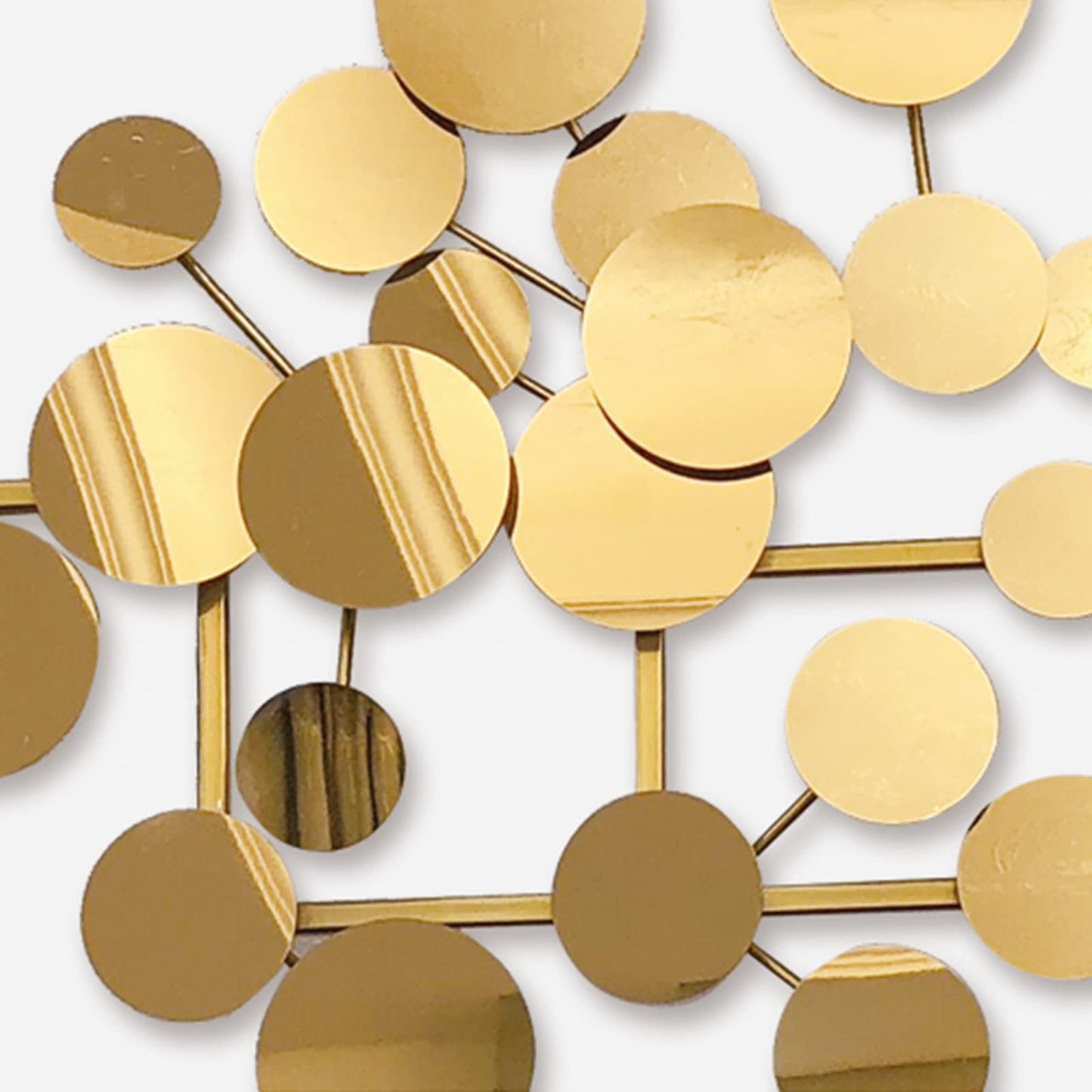 YUDACHU Metal Wall Art Gold Decor, 3D Modern Geometric Wall Sculpture, 59" x 19.6" Large Luxury Metal Artwork for Living Room, Bedroom, Dining Room