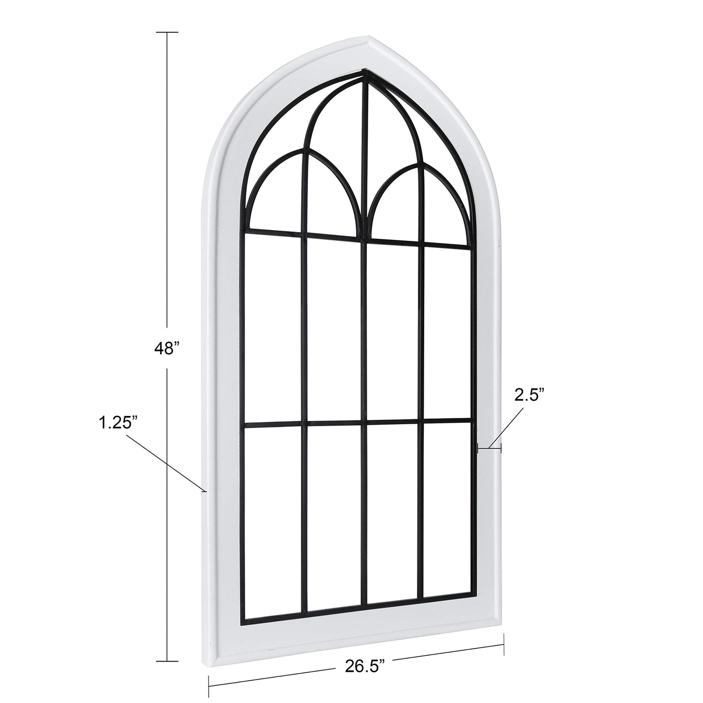 Farmhouse Arched Wall Plaque, White Wood and Metal Wall Decor 26.5"x48"