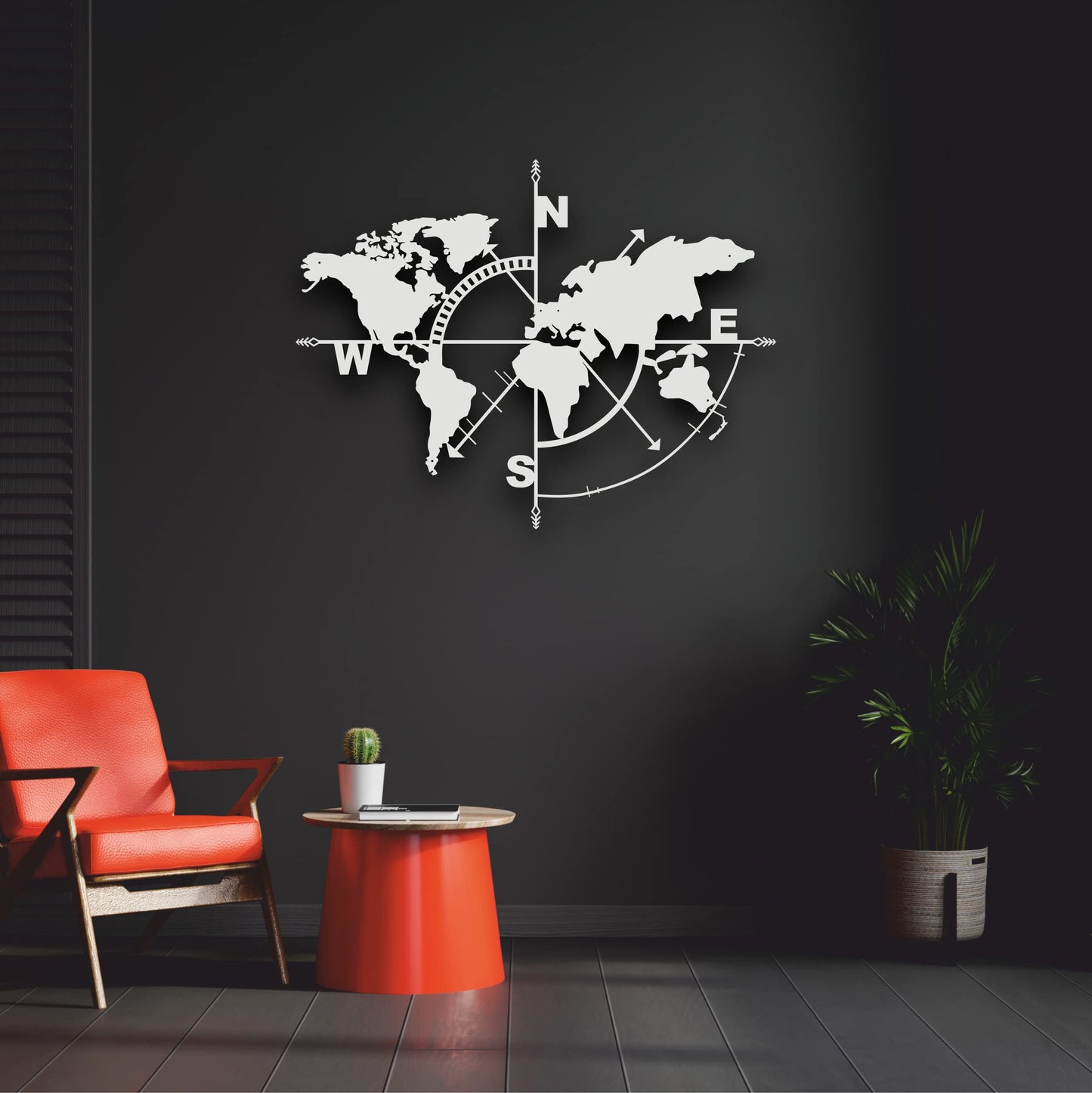 Metal World Map Wall Art, White Decorative Wall Sculpture for Home, Office, Bedroom or Living Room 47"x36"