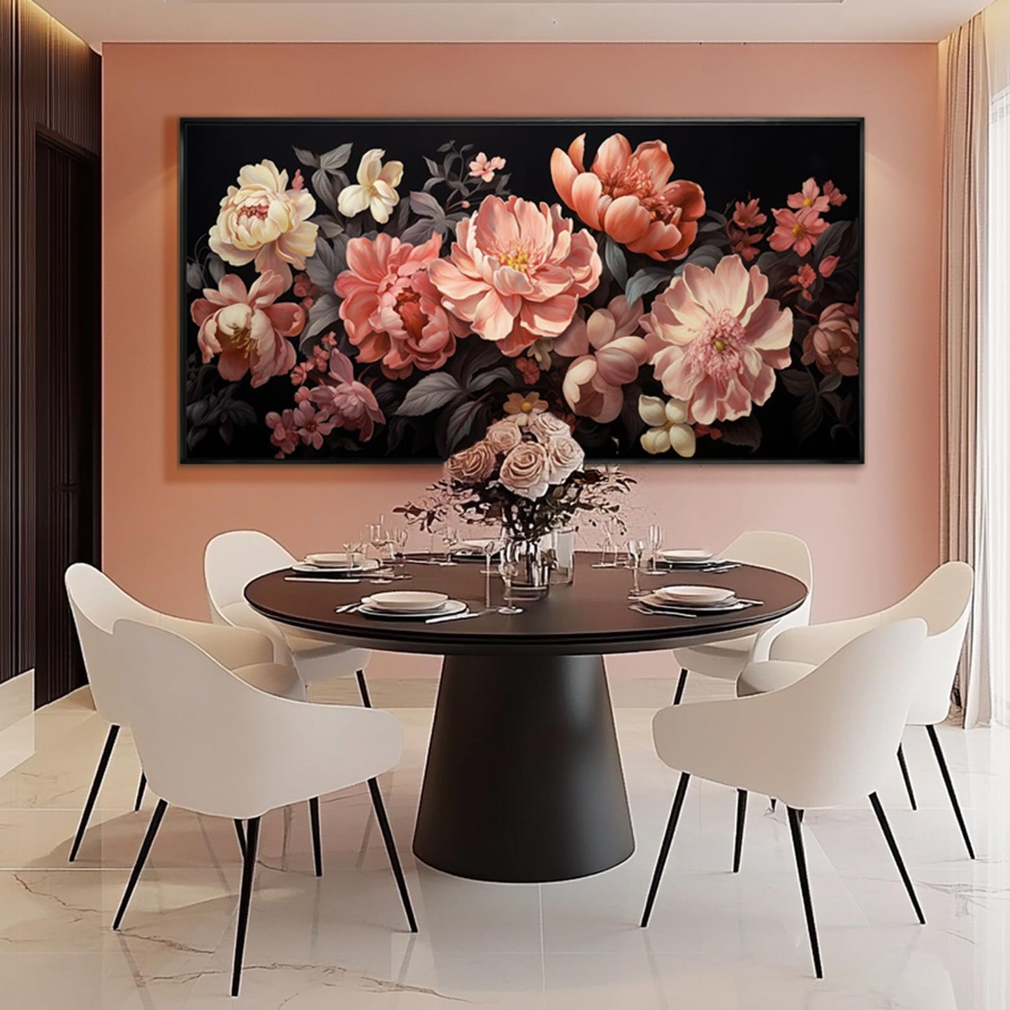 Large Colorful Flower Canvas Wall Art, Botanical Print for Living Room, Bedroom, Bathroom or Office 30"x60"