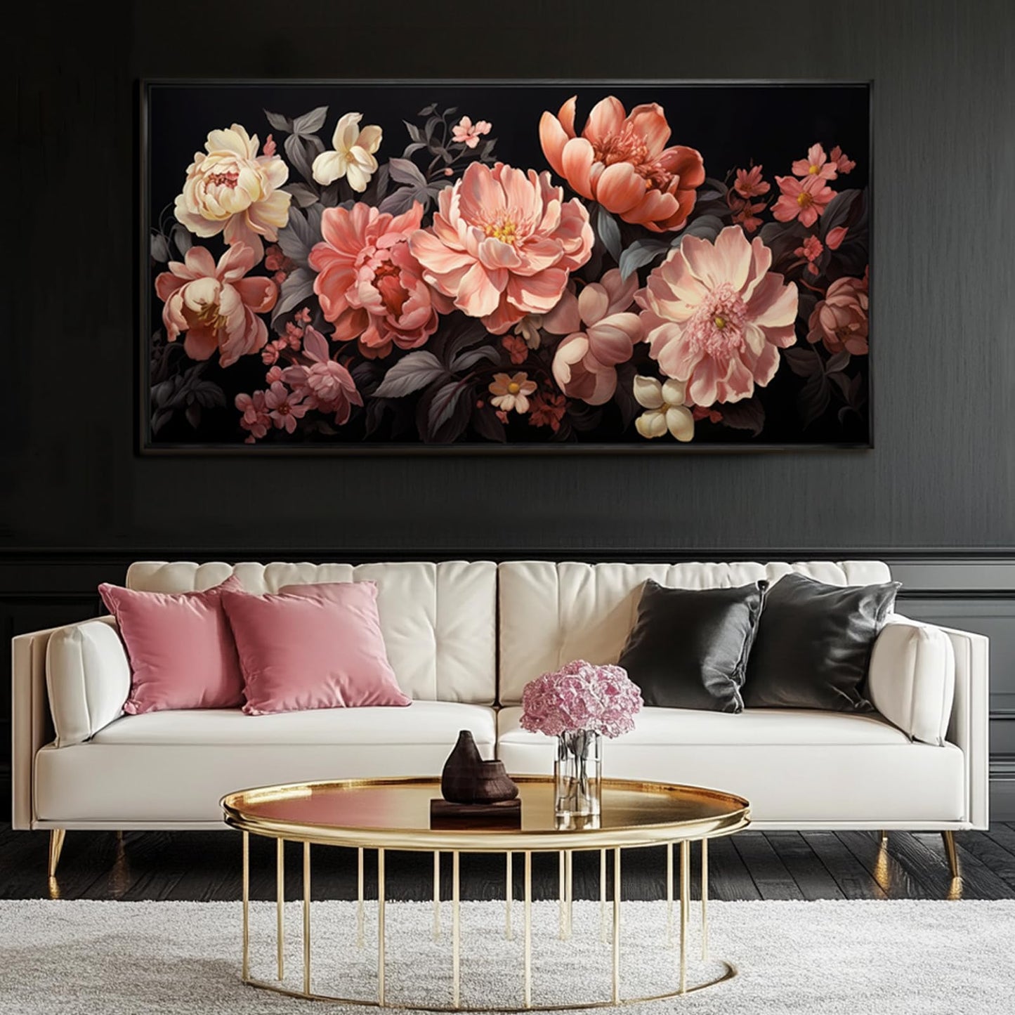Large Colorful Flower Canvas Wall Art, Botanical Print for Living Room, Bedroom, Bathroom or Office 30"x60"