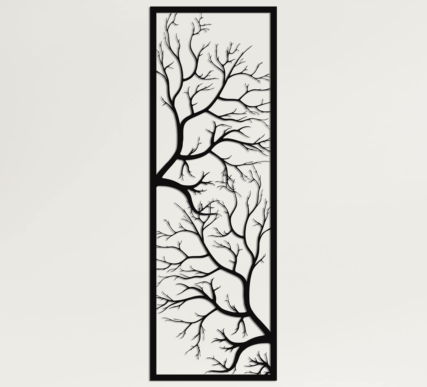 Geometric Tree Metal Wall Art Sign, Modern Decorative Wall Sculpture for Home or Office 14"x40"