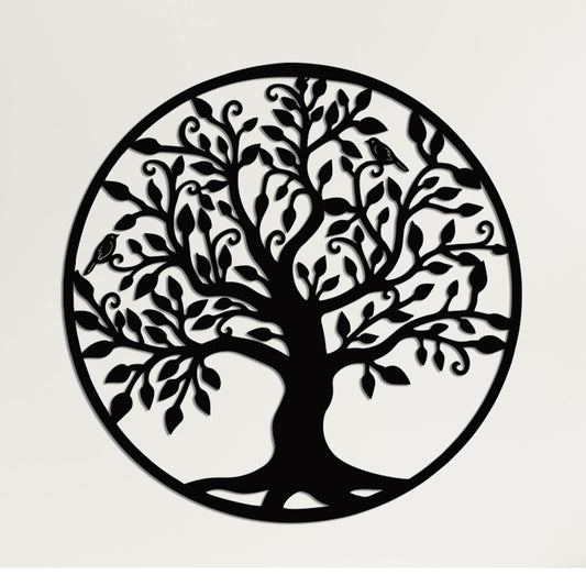 3D Tree of Life Metal Wall Art, Family Tree Silhouette Wall Sculpture for Living Room, Bedroom or Office 43"x43"