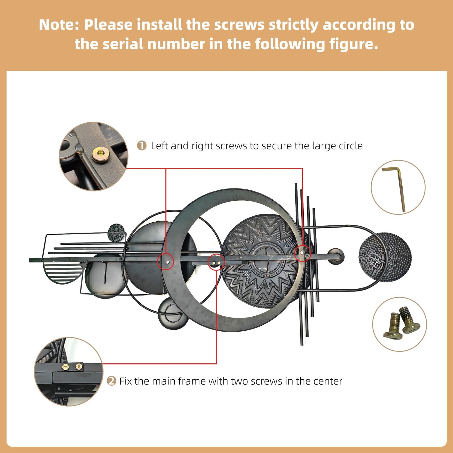 ERMOFAV Modern Metal Wall Art, Large 3D Geometric Circular Wall Decor Sculpture, Textured Metal Art for Living Room, Bedroom, or Den (59" x 24")