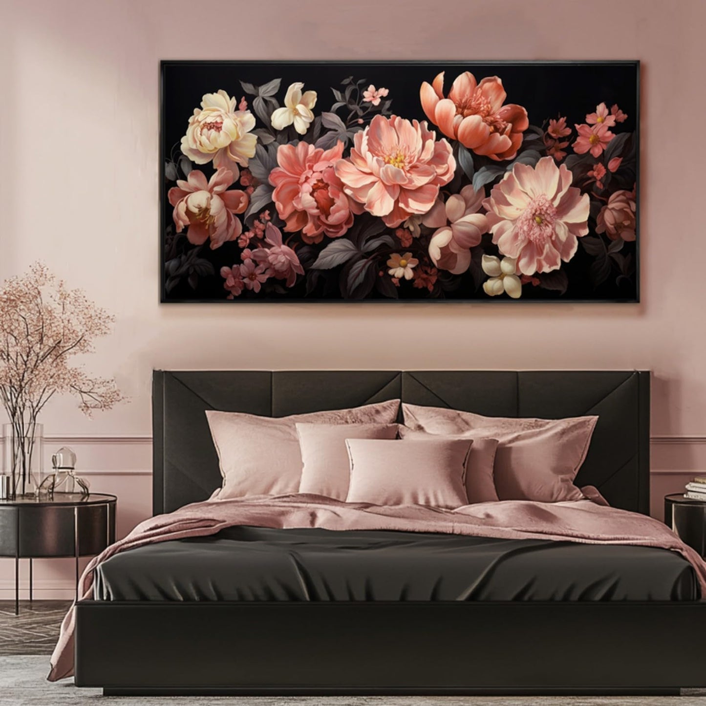 Large Colorful Flower Canvas Wall Art, Botanical Print for Living Room, Bedroom, Bathroom or Office 30"x60"