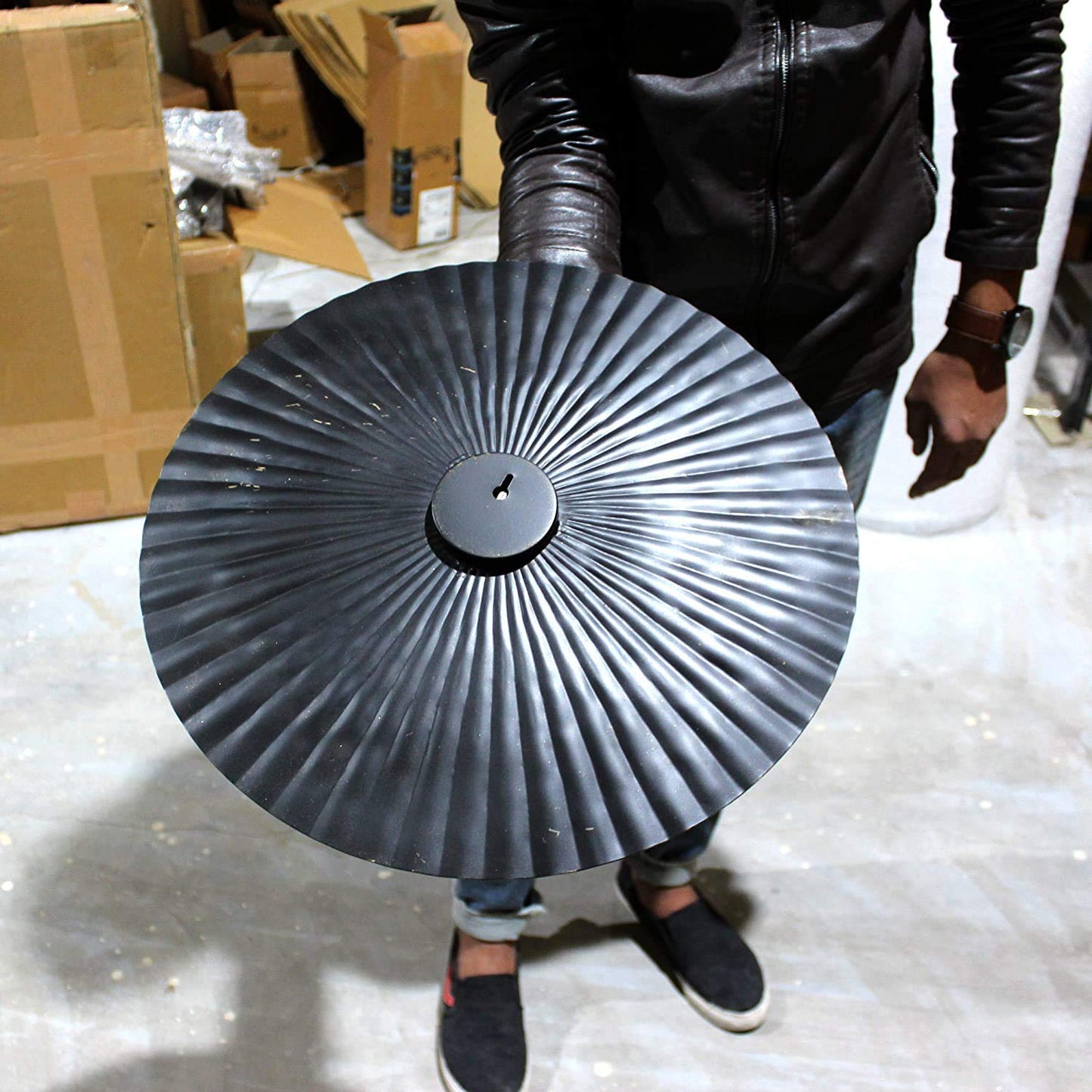 Metal Scroll Wall Art with Embossed Details, Gray Decorative Wall Sculpture for Living Room or Office 36"x36"