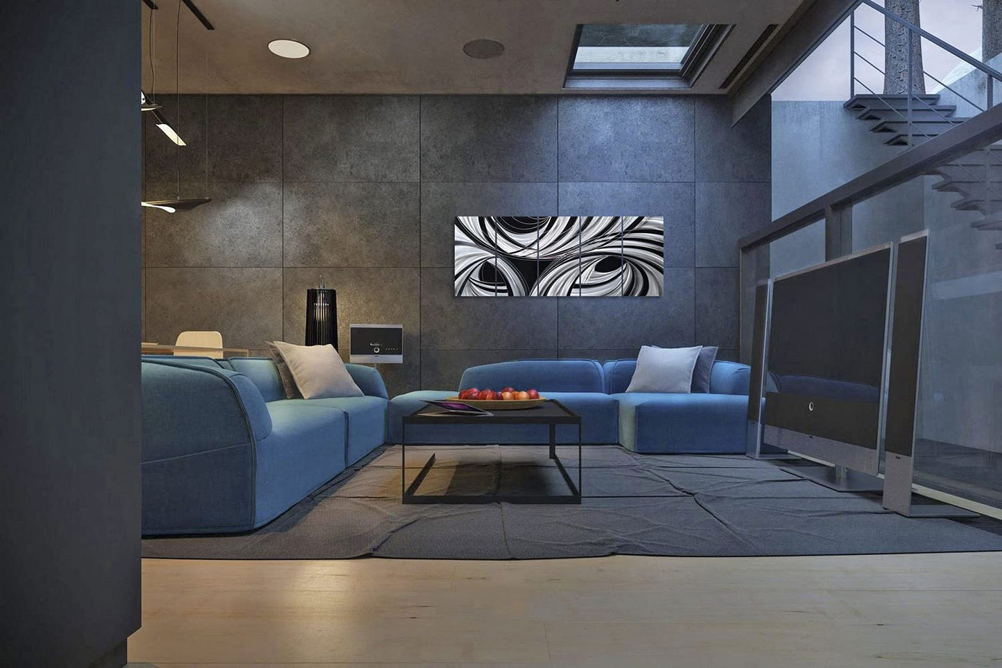 Black and White Abstract Metal Wall Art, Handcrafted Aluminum Sculpture for Living Room, Bedroom or Dining Room Decor