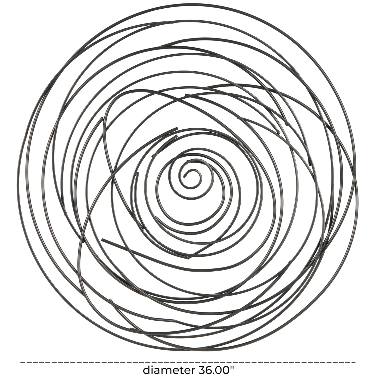 Round Abstract Metal Wall Art with Overlapping Lines, Black Decorative Wall Sculpture 36"x36"