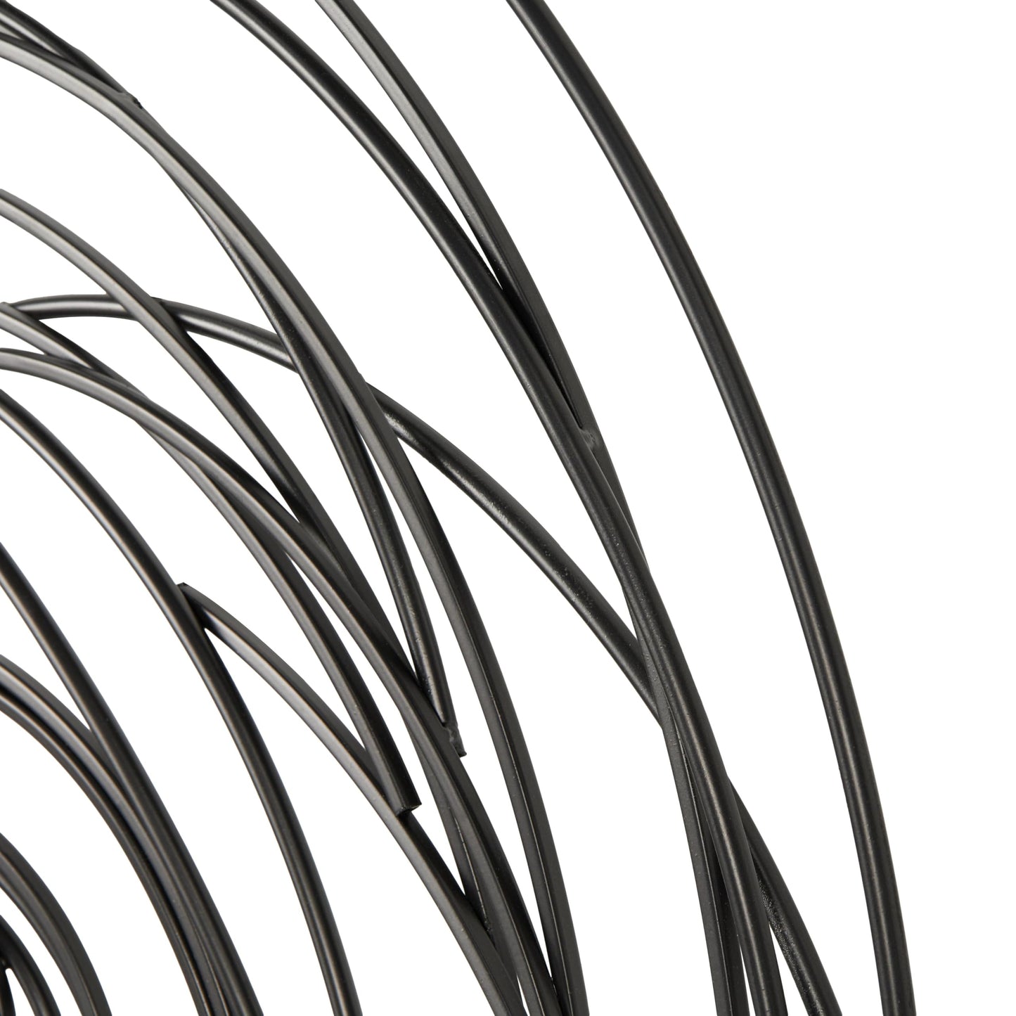 Round Abstract Metal Wall Art with Overlapping Lines, Black Decorative Wall Sculpture 36"x36"