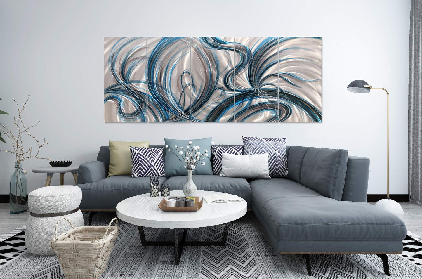 Abstract Metal Wall Art, Contemporary Decorative Sculpture for Living Room or Home Decor