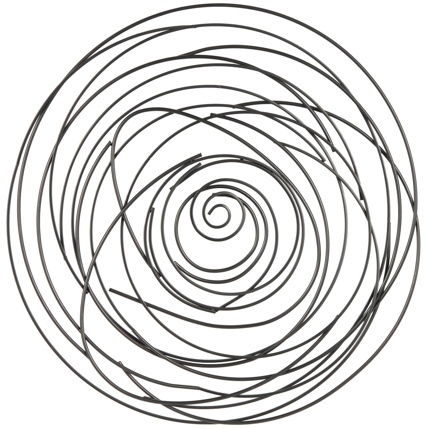 Round Abstract Metal Wall Art with Overlapping Lines, Black Decorative Wall Sculpture 36"x36"