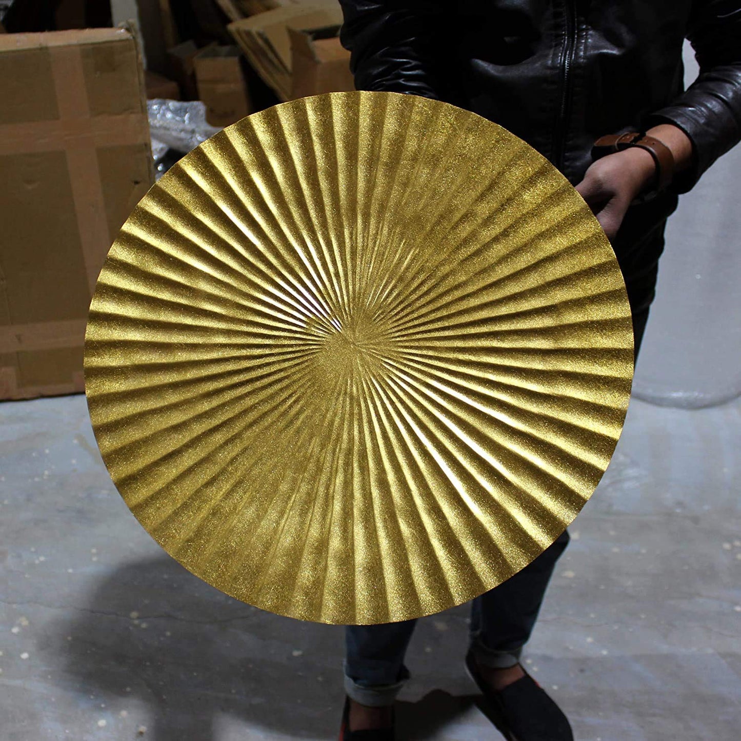 Metal Scroll Wall Art with Embossed Details, Gray Decorative Wall Sculpture for Living Room or Office 36"x36"