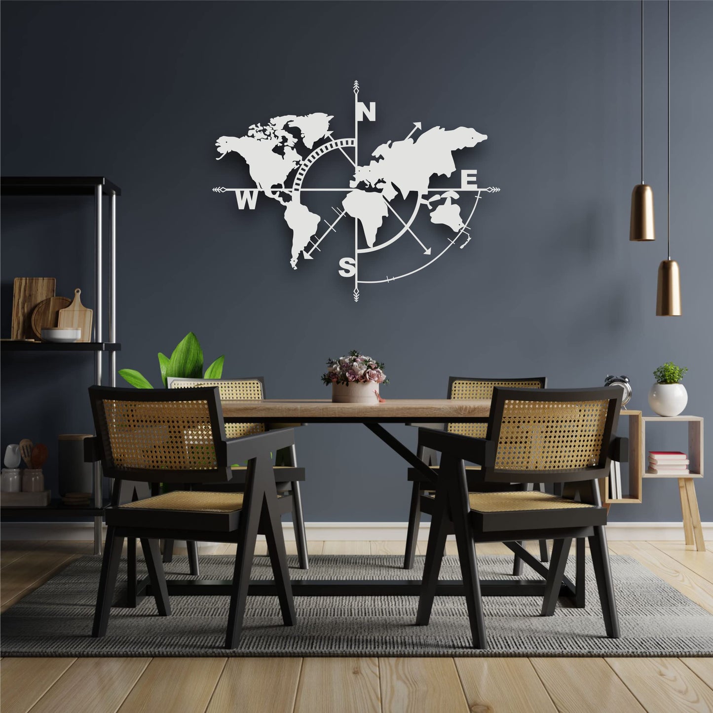Metal World Map Wall Art, White Decorative Wall Sculpture for Home, Office, Bedroom or Living Room 47"x36"