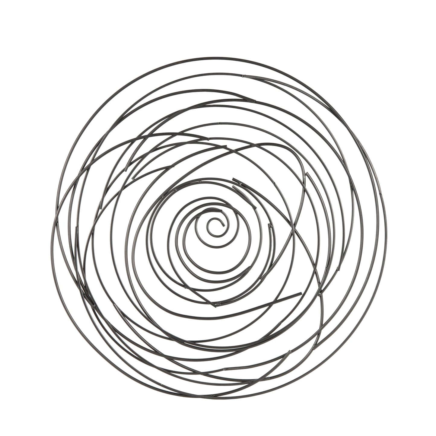 Round Abstract Metal Wall Art with Overlapping Lines, Black Decorative Wall Sculpture 36"x36"