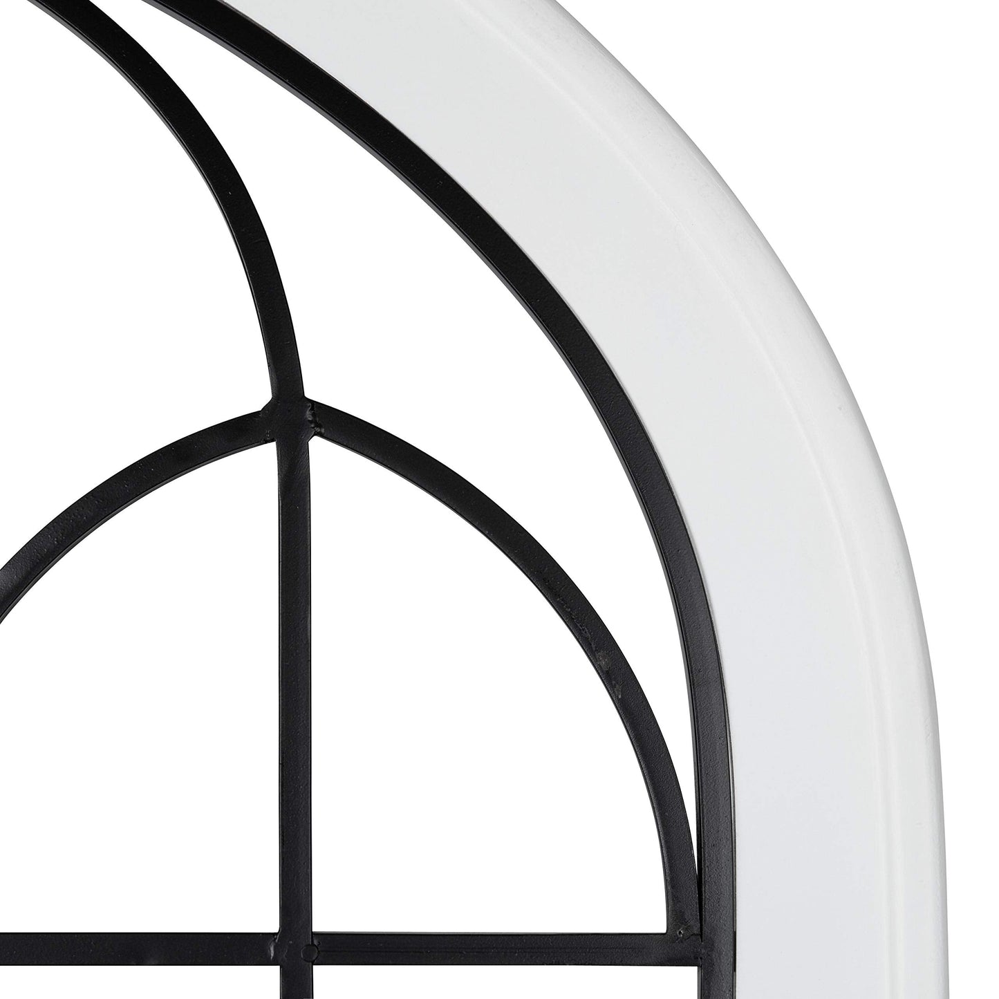 Farmhouse Arched Wall Plaque, White Wood and Metal Wall Decor 26.5"x48"