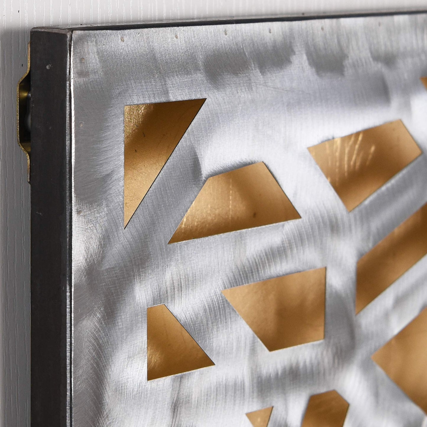 Abstract Gold Leaf Metal Wall Art, Polished Steel Sculpture for Living Room, Bedroom or Office, Ready to Hang 32"x32"