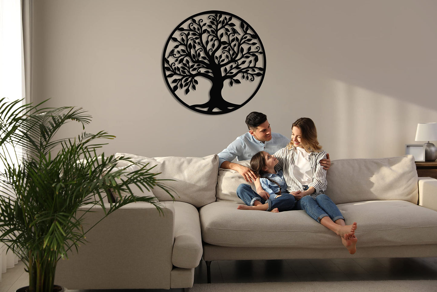 3D Tree of Life Metal Wall Art, Family Tree Silhouette Wall Sculpture for Living Room, Bedroom or Office 43"x43"