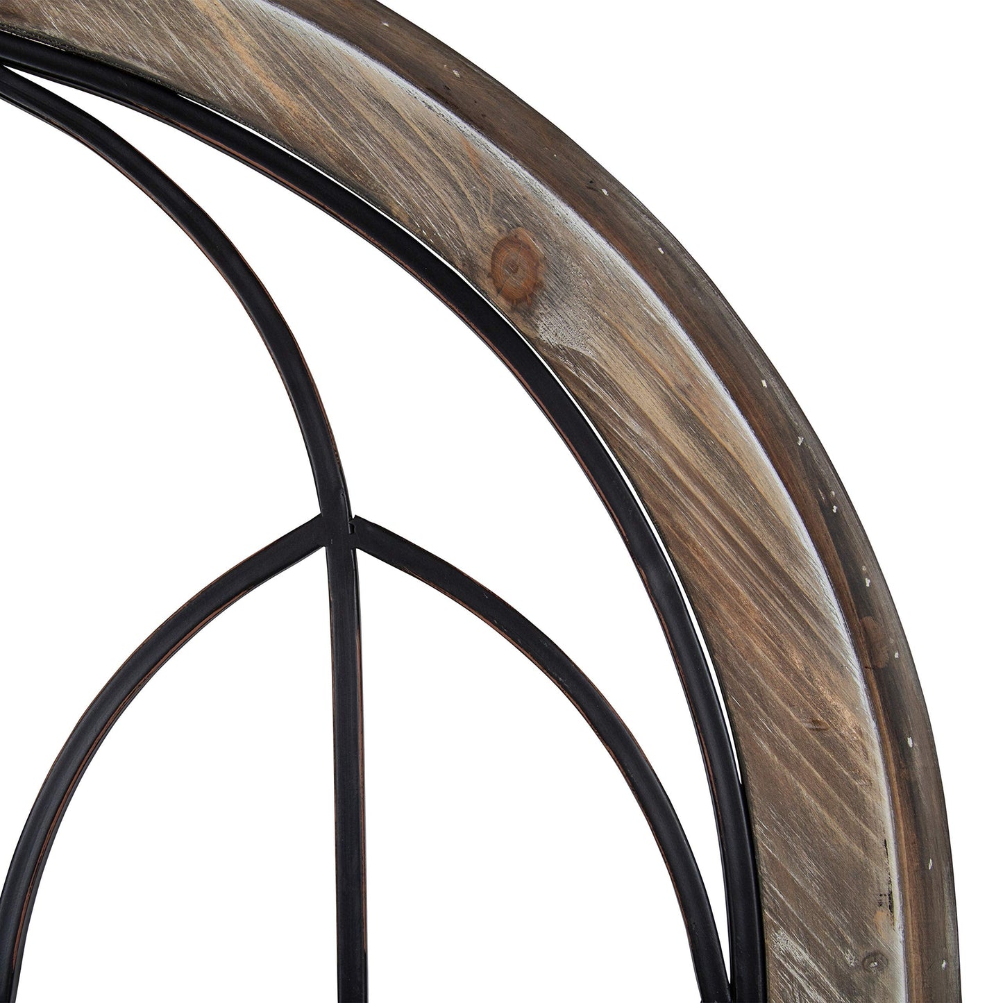 Farmhouse Arched Wall Plaque, White Wood and Metal Wall Decor in Rustic Brown 26.5"x48"